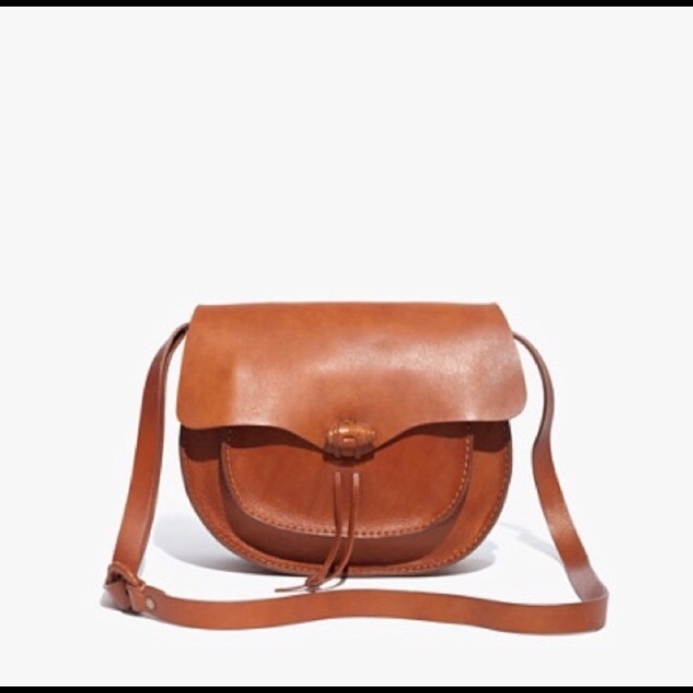 Madewell Flap Saddle Cognac Leather Crossbody  Bag